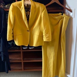 Yellow Jacket, Pants, & Black Yellow and White Top